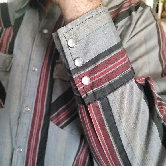 Authentic Western Youngbloods Pearl Snap Shirt Mens Large Vintage - Picture 5 of 8